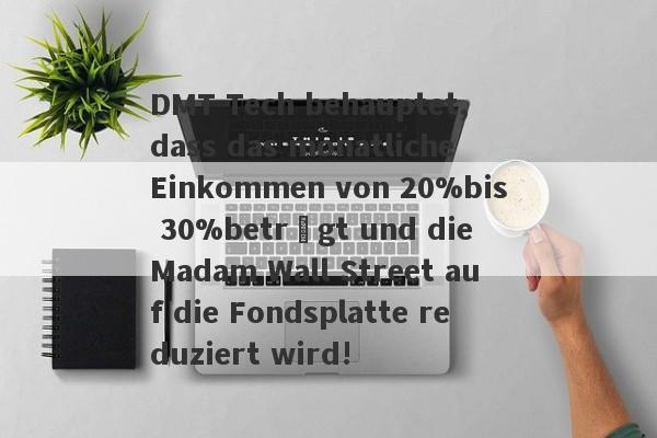 DMT Tech behauptet, dass das monatliche Einkommen von 20%bis 30%beträgt und die Madam Wall Street auf die Fondsplatte reduziert wird!