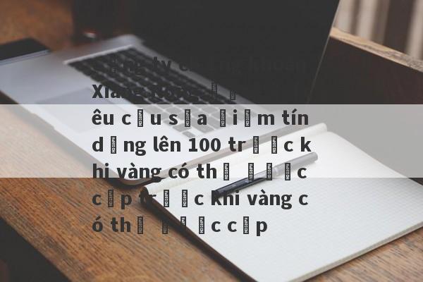 Công ty chứng khoán Xiang Rong đã được yêu cầu sửa điểm tín dụng lên 100 trước khi vàng có thể được cấp trước khi vàng có thể được cấp