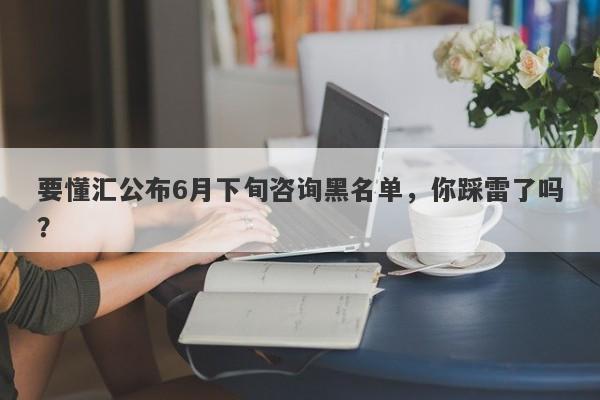 要懂汇公布6月下旬咨询黑名单，你踩雷了吗？