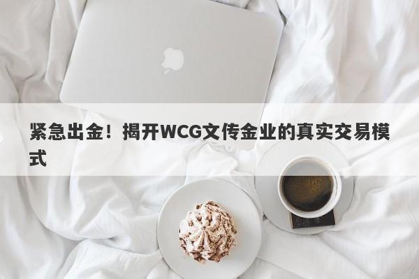 紧急出金！揭开WCG文传金业的真实交易模式